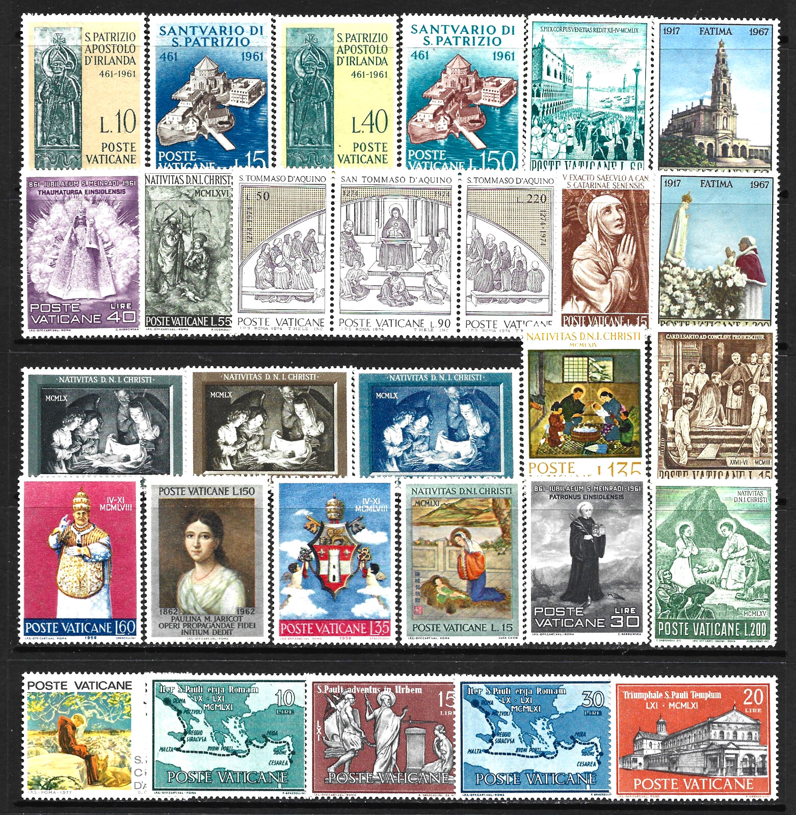 Vatican Italy Postage Stamps MNH Pope Saints Art History Map Poste Vaticane Lot