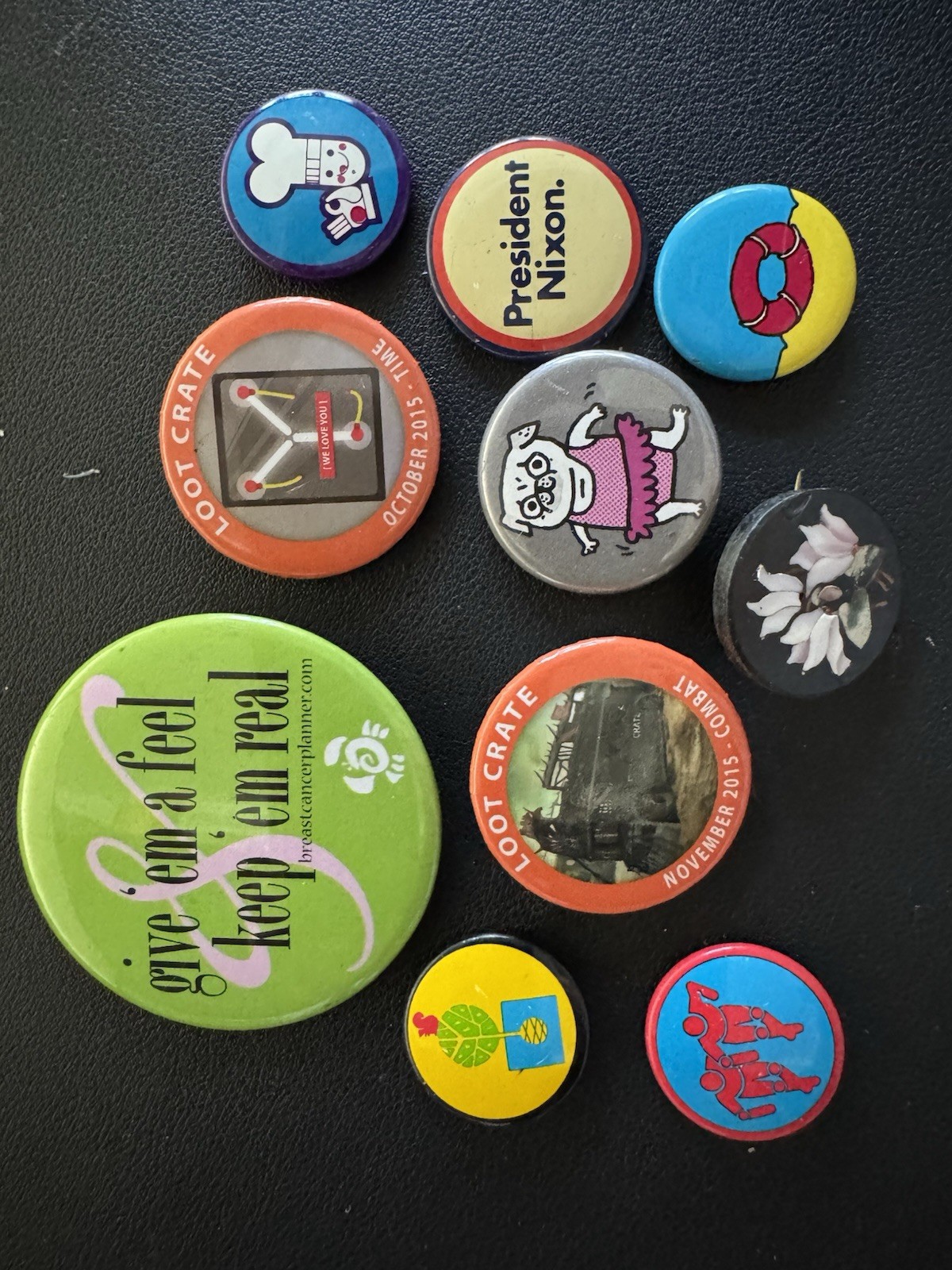 Lot of 10 Pins - Some Vintage - Nixon - Loot Crate