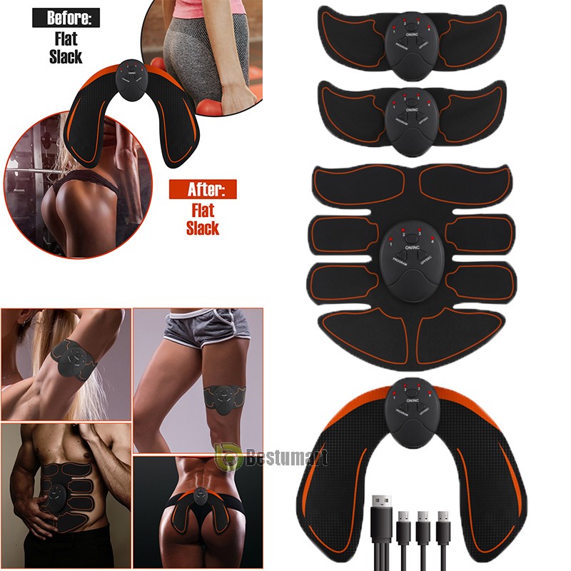 USB Tactical Hips Abs Stimulator Portable EMS Muscle Stimulator Abs Massager Kit
