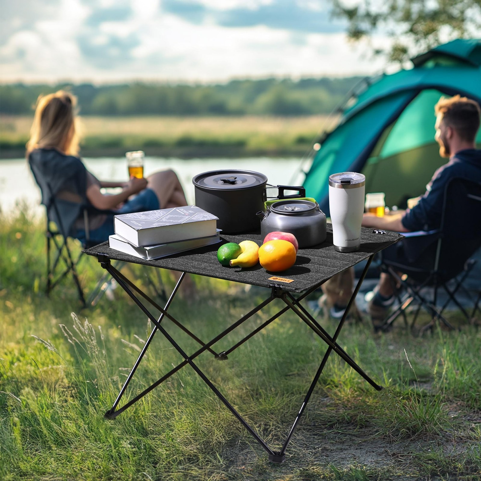 VILLEY Folding Camping Table with Carry Bag, Portable Lightweight B... Fast Ship