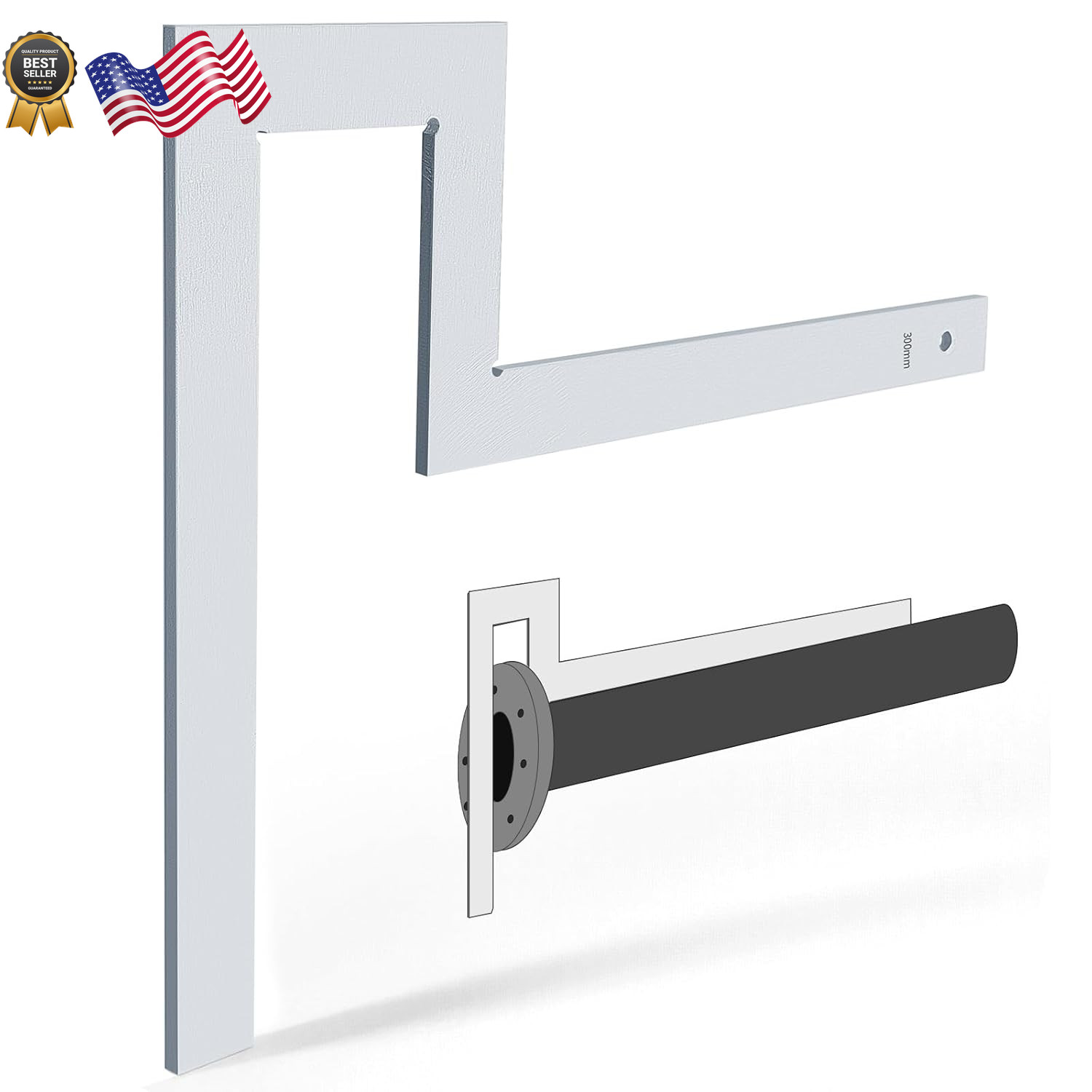 Flange Angle Square Heavy Duty Galvanized Carbon Steel Measuring Pipe Fitter