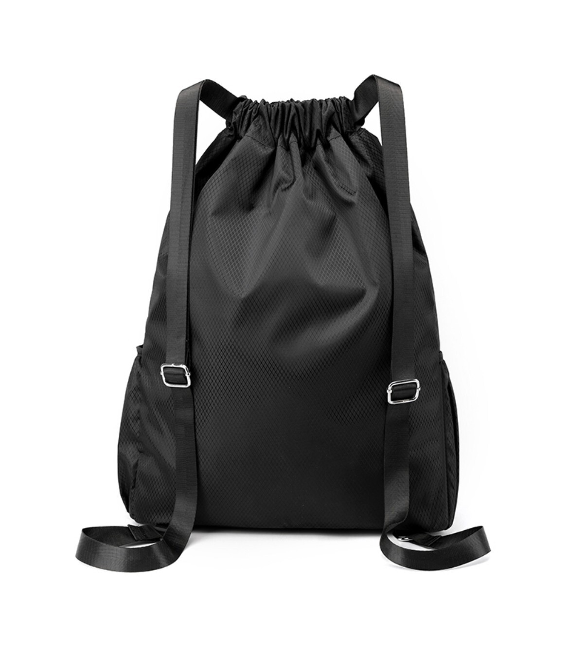 Waterproof Drawstring Backpack Workout Sports Duffle Bag Black