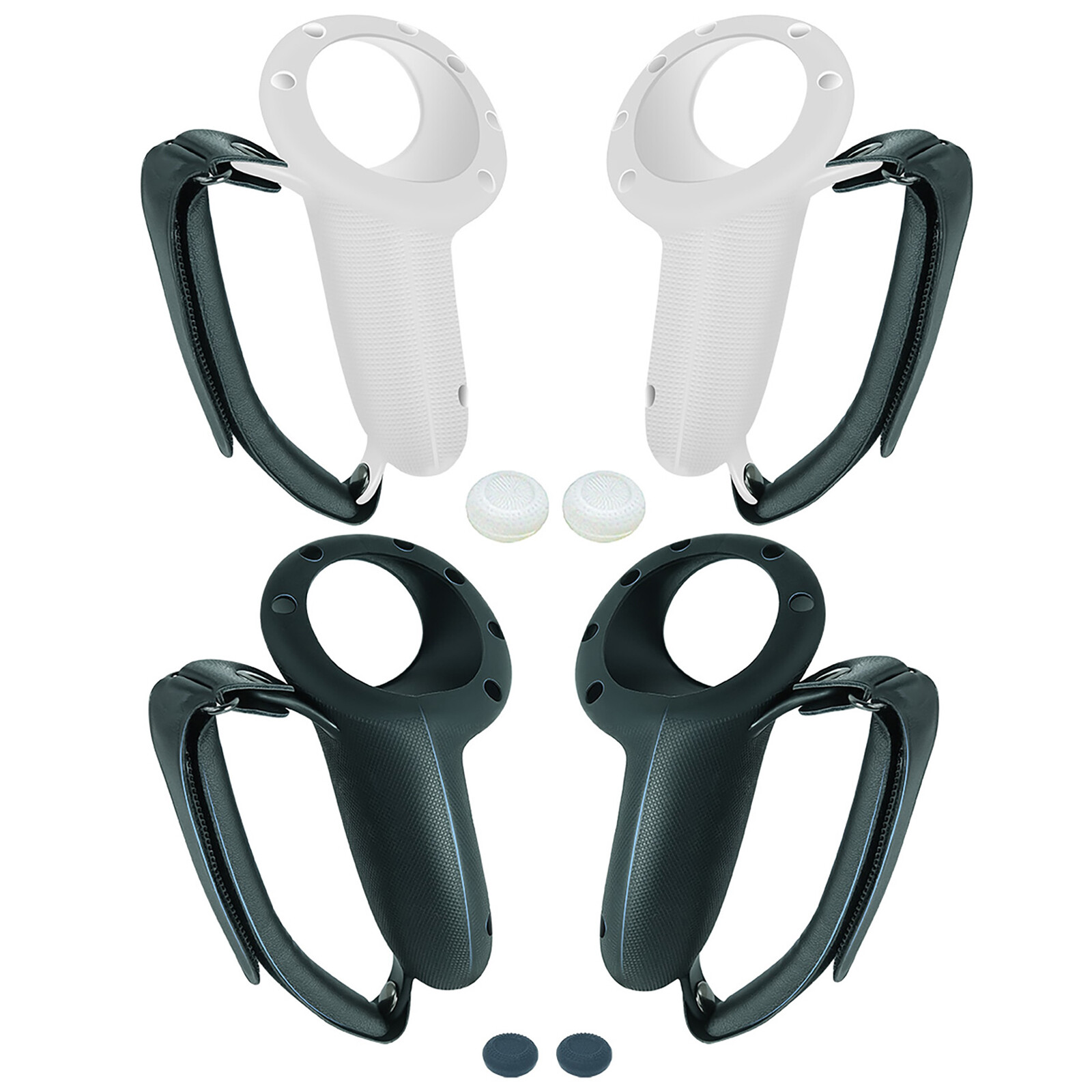 For Quest 3 VR Headset Controller Hand Grip Silicone Protective Cover with Strap