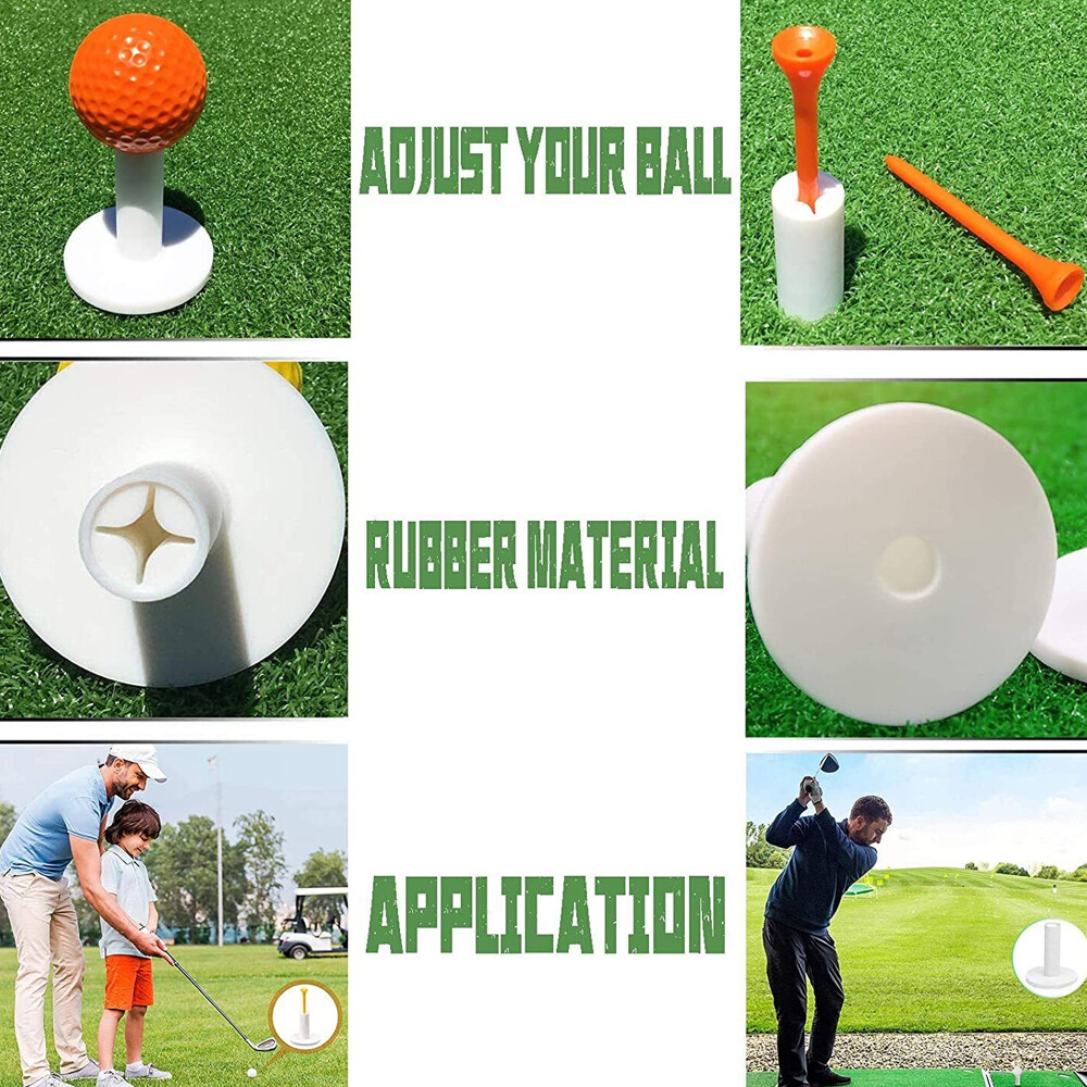 10PCS Golf Rubber Tees Holder Tee Range Driving Practice Mat Size 1.5’’(38mm)