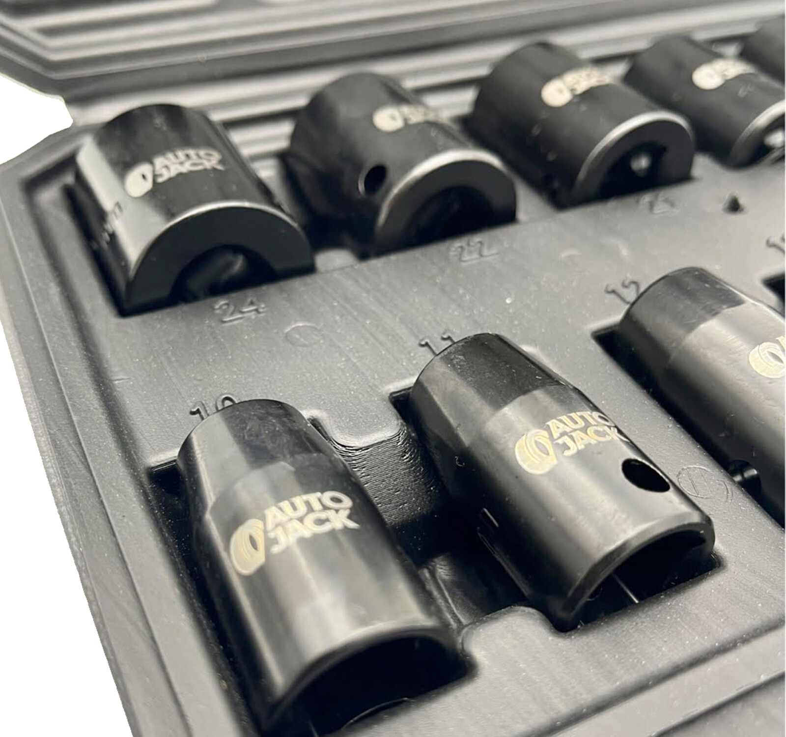 Autojack Impact Wrench Socket Set 13 Pc 1/2 Square Drive Sq Dr Metric 10 - 24mm