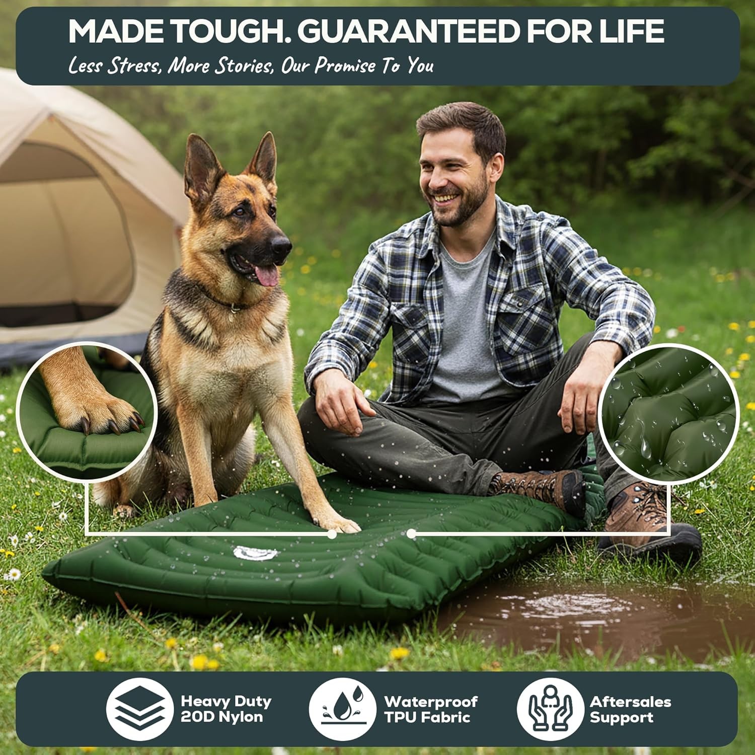 Camping Mattress Pad – Compact Inflatable Sleeping Mat for Backpacking,