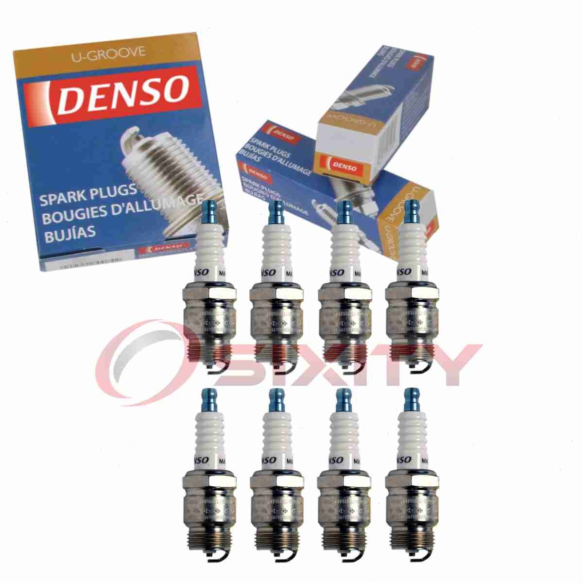 8 pc Denso Standard U-Groove Spark Plugs for 1963-1964 Ford Sprint 4.3L V8 lo