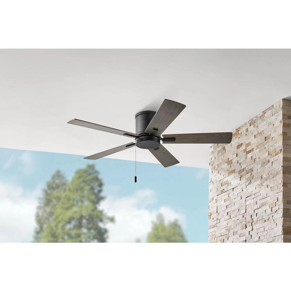 Hampton Bay Grantway 48 in. Indoor/Covered Outdoor Matte Black Ceiling Fan