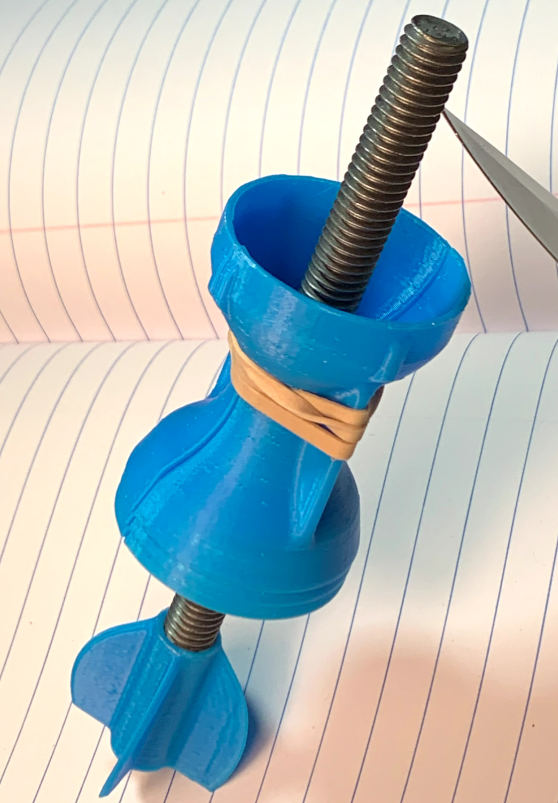 Air cannon projectile, 1.5 inch, Sch 40 PVC. Essentially a potato cannon APFSDS.