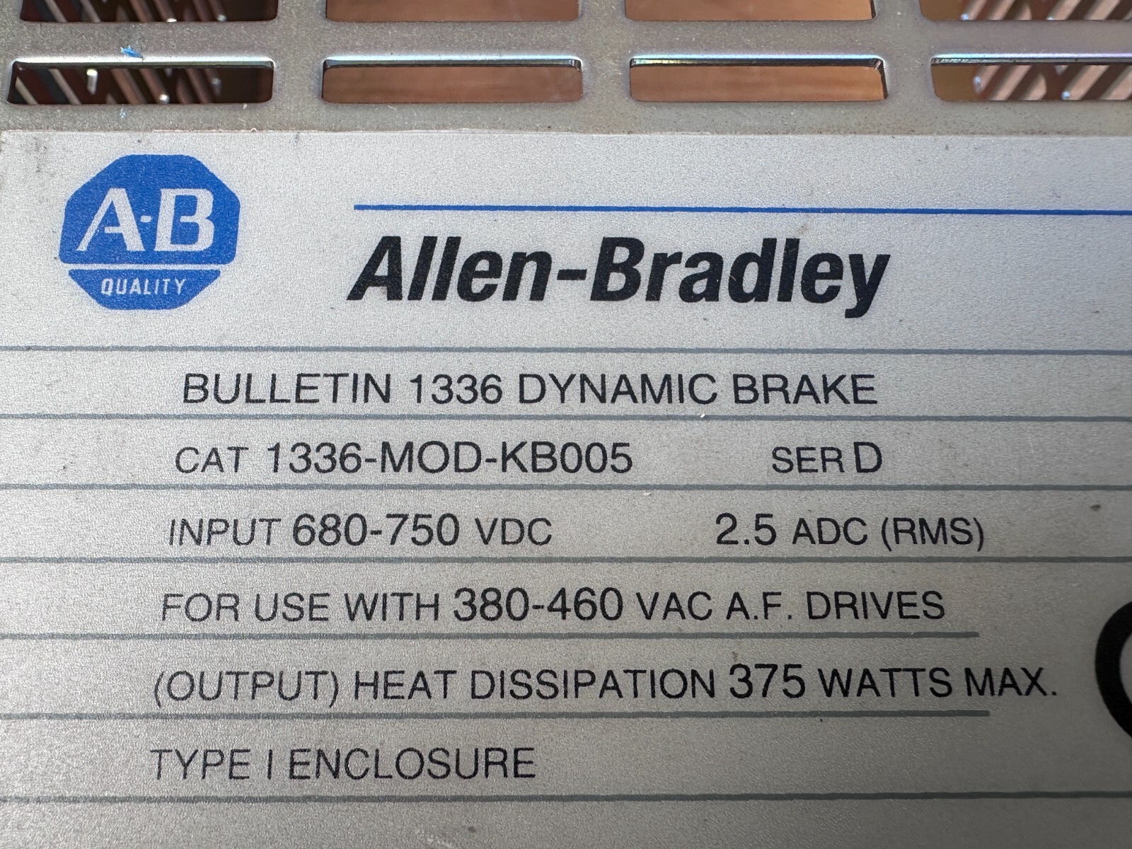 ALLEN BRADLEY Dynamic Brake 1336-MOD-KB005 - PARTS ONLY