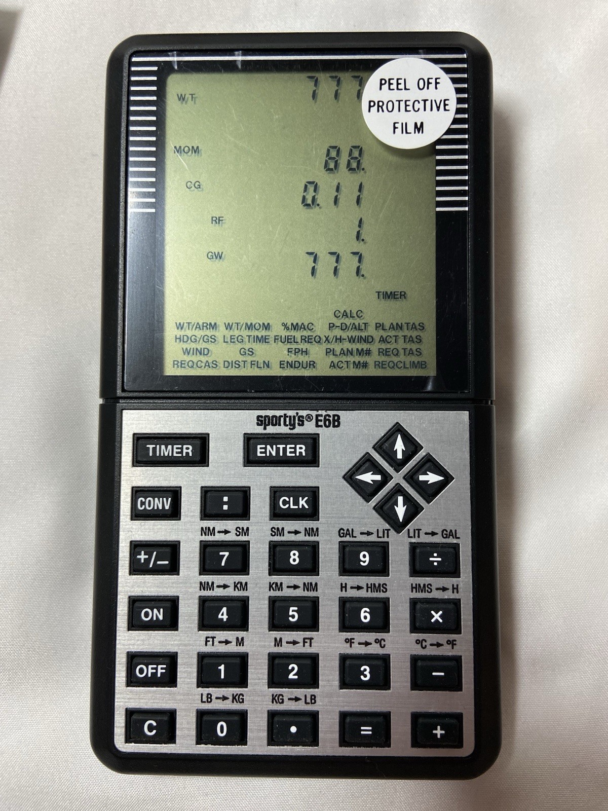 Vintage Sporty's E6B Electronic Flight Computer NIB Case, Card, Manual