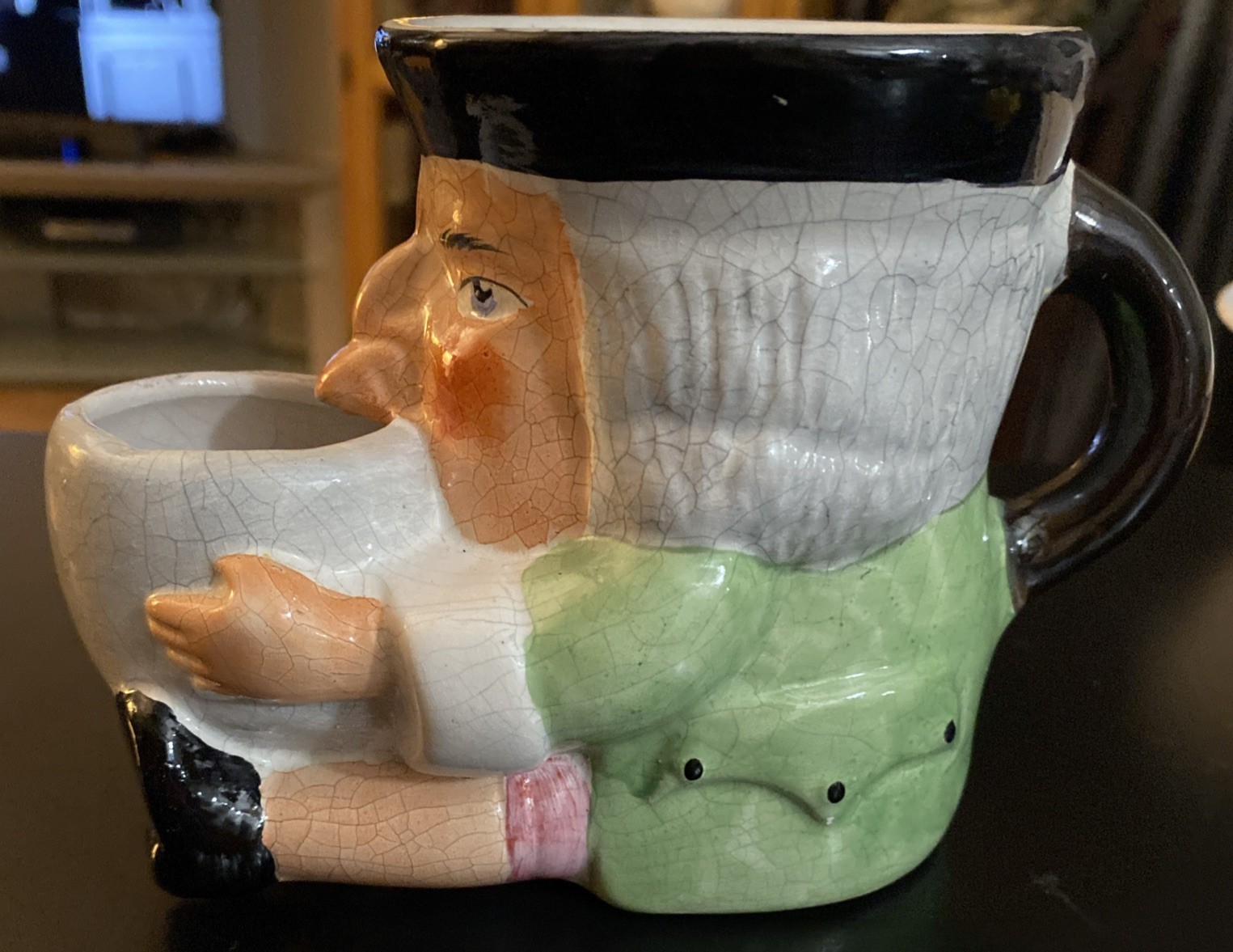 English Toby Skuttlemug Ceramic Mug Made In England 4" Tall