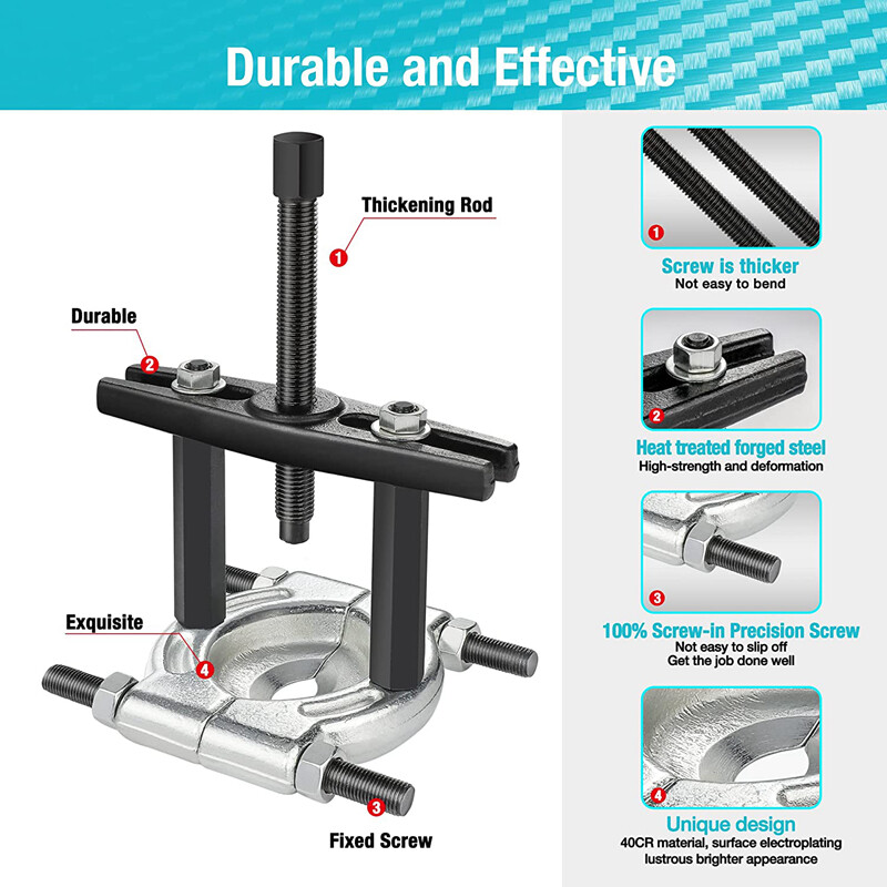 DURATECH 12PCS Bearing Puller Set 5-ton Flywheel Separator Tool Gear Puller Kits