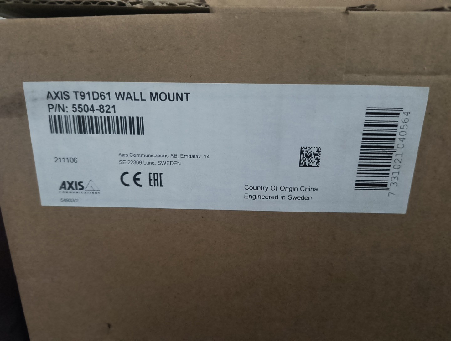 LOT OF 3EA!!! AXIS Communications T91D61 Wall Mount NEW!!!