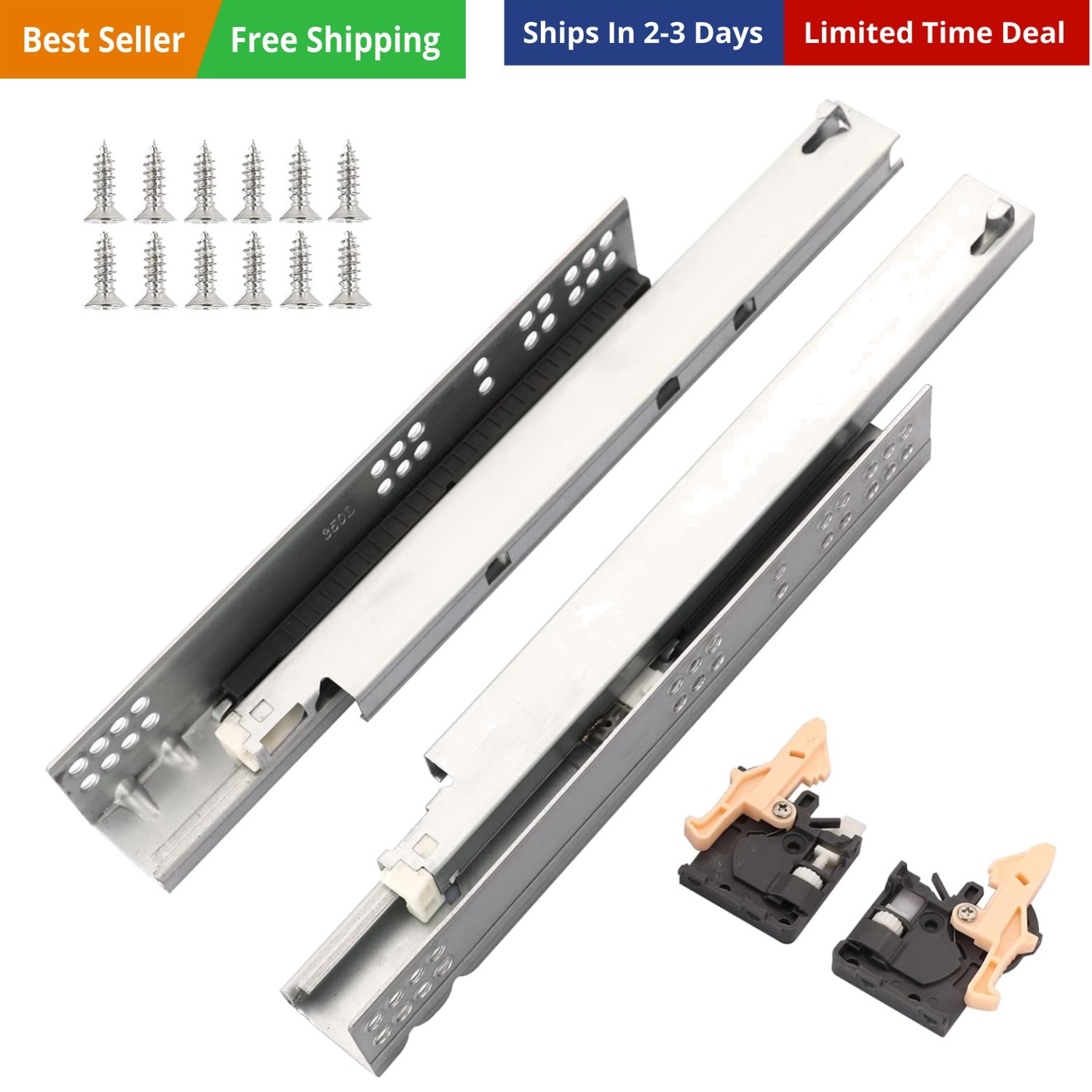Undermount Soft Close Drawer Slides,6 Pair 22 Inch 100lb Load Capacity Bottom...