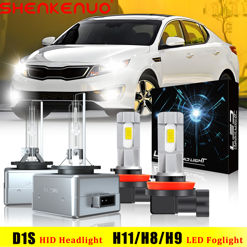 For Kia Optima EX LX SX Sedan 2011-2015 D1S H11 LED Headlight Fog Light Bulbs 4x