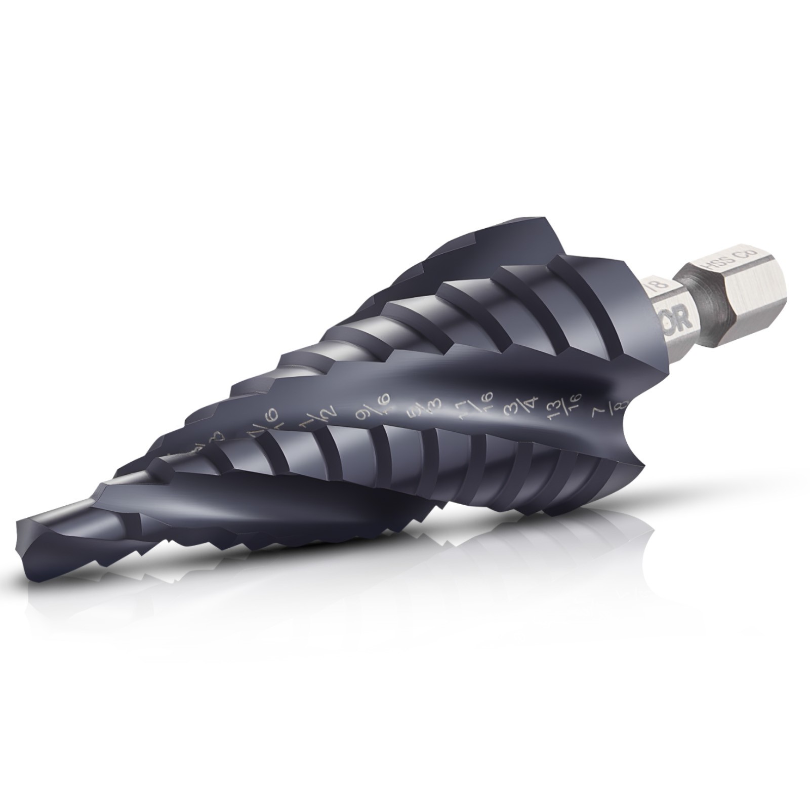 VEVOR Step Drill Bit 3/16 to 7/8 inch with 1/4 inch Hex Shank High Speed Steel