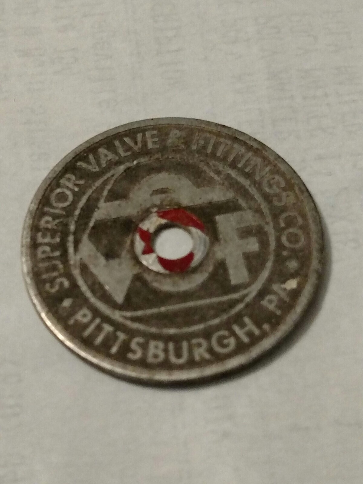 Vintage Superior Valve & Fittings Co. Pittsburgh PA Metal Tag