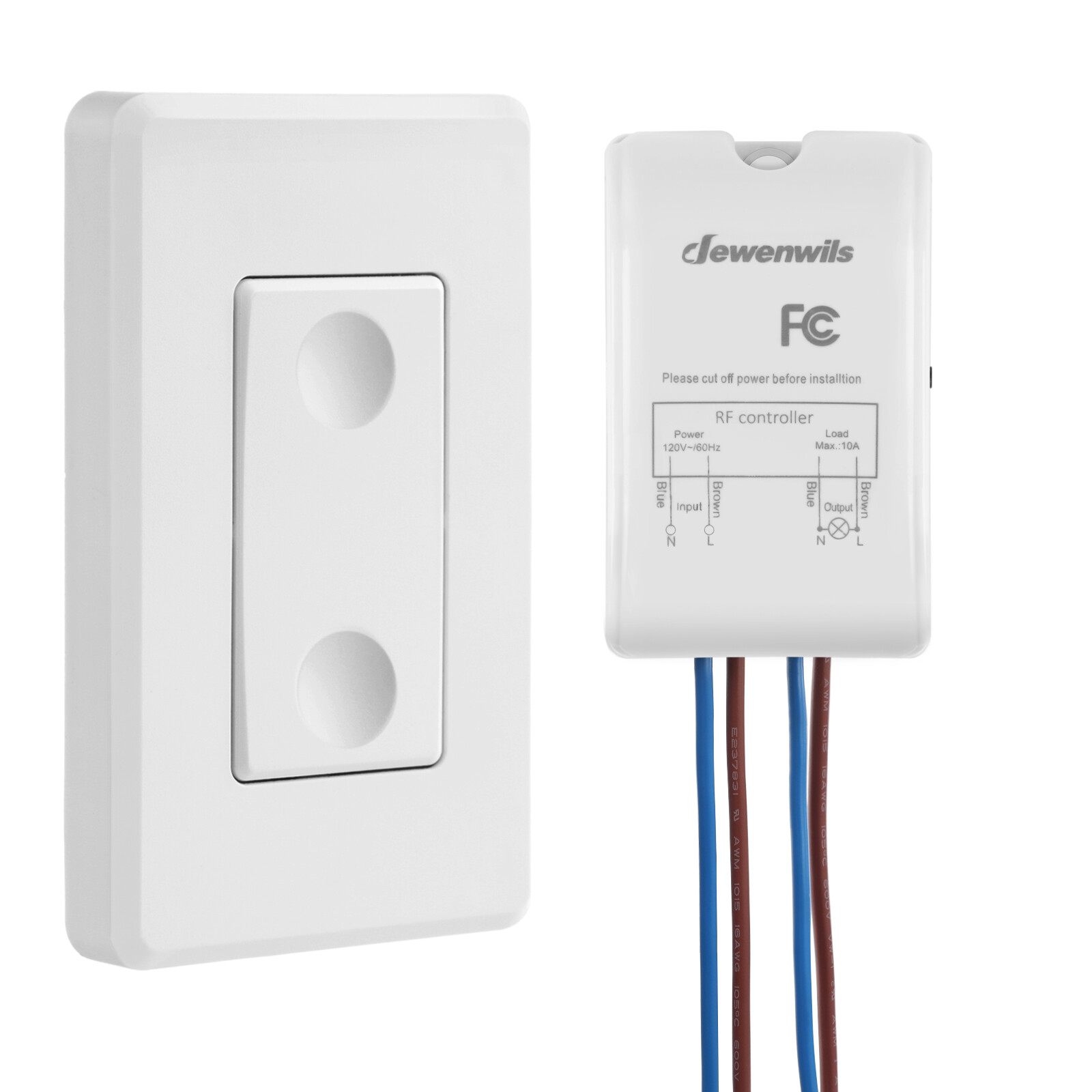 DEWENWILS Wireless Light Switch and Receiver Kit No in-Wall Wiring Required, 100