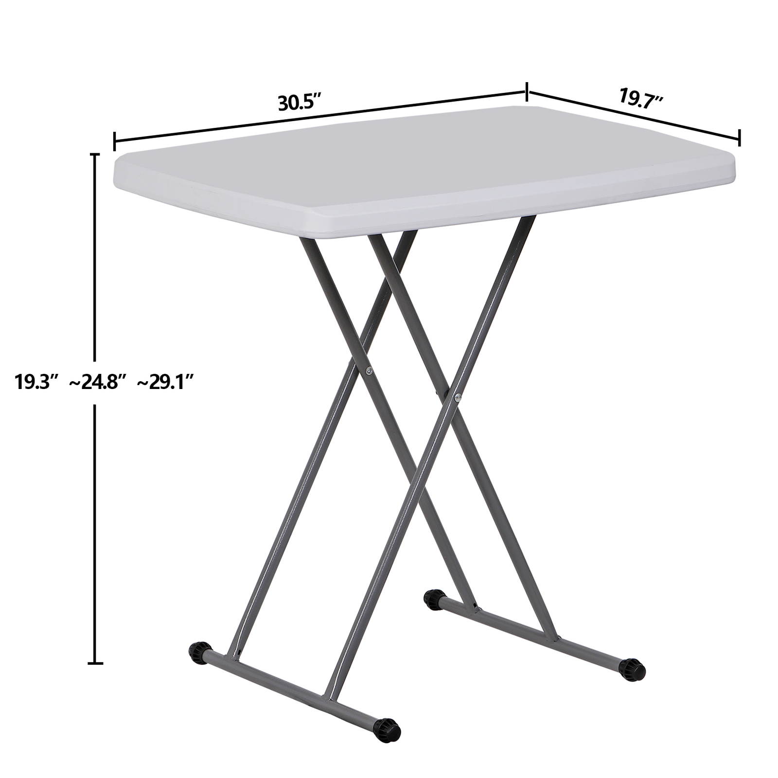 Multi-Functional 30-Inch Folding Table Portable Adjustable Height for TV Tray