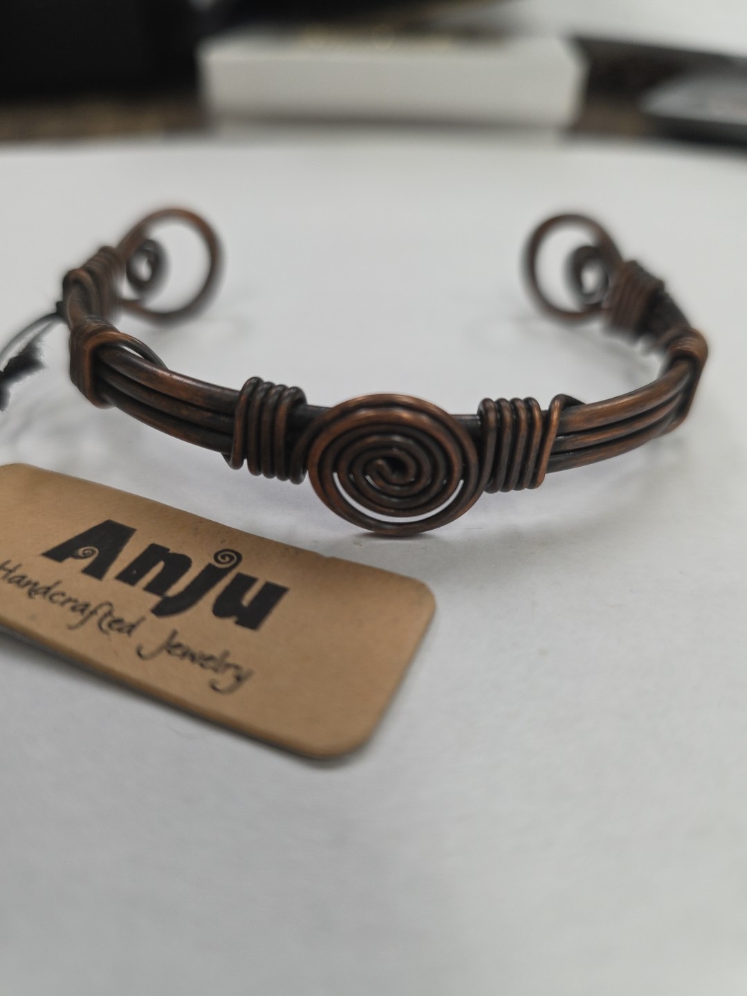NWT Anju Hand Crafted  Copper Cuff Bracelet. Beautiful Patina. Unisex.