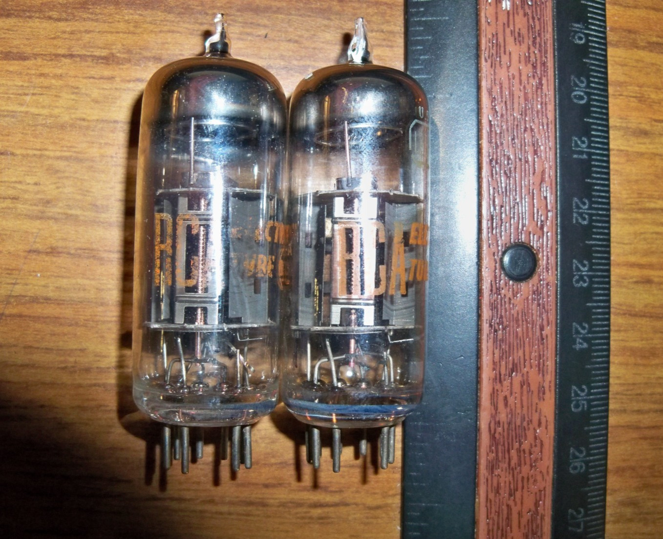 2 Strong RCA Short Gray Plate O Getter 12BY7A ^ 12BV7 ^ 12DQ7 Tubes