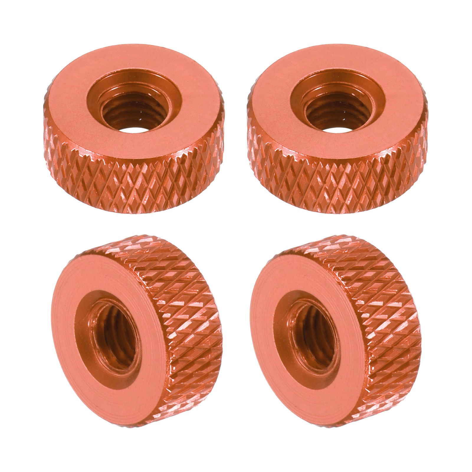 4Pcs M5x12mmx5mm Knurled Thumb Nuts, Orange