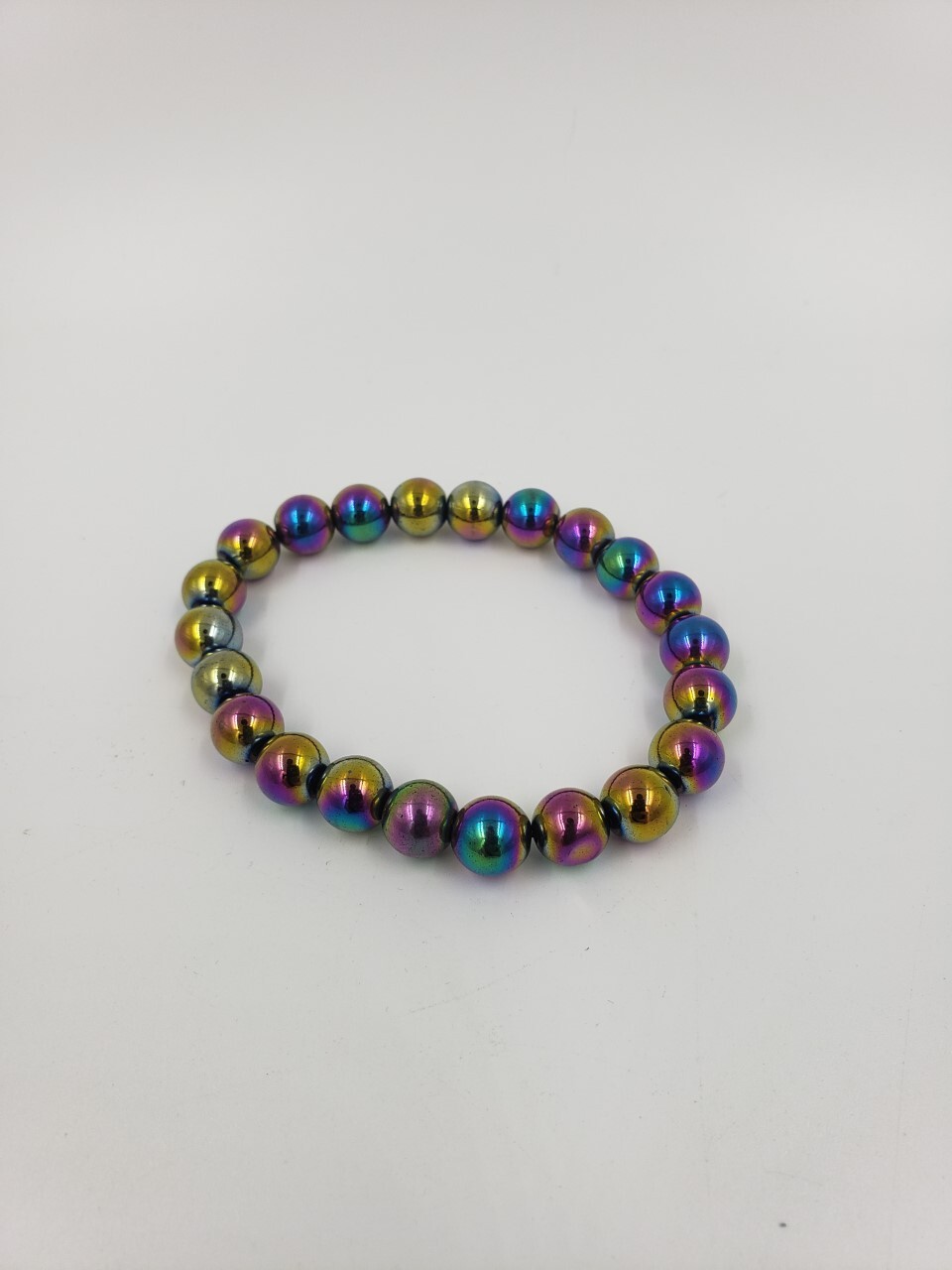 Rainbow Hematite 8mm Bead Stretch Bracelet