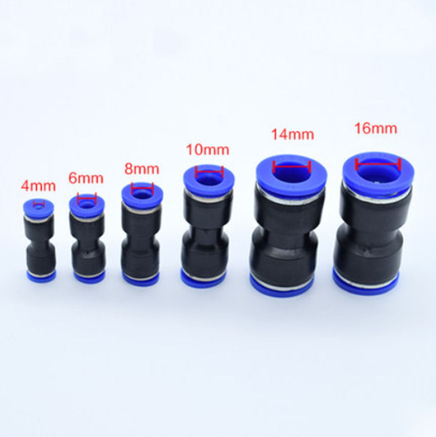 Straight Push-In Fittings Pneumatic Tube Hose Connectors Ø 4/5/6/8/10/12/14/16mm
