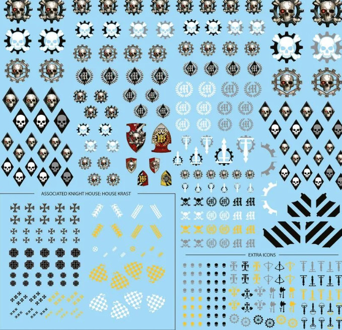 Warhammer EPIC 30K (8mm) - Legio Metalica Titan Decal Sheet - #1 OOP