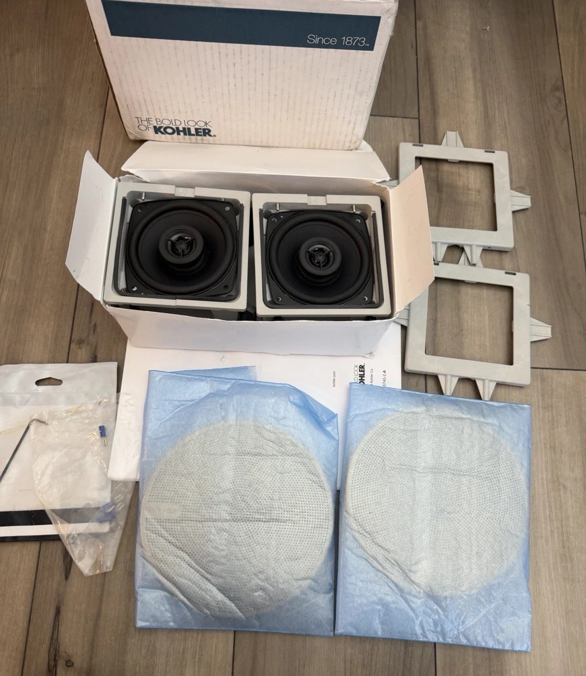 KOHLER 30318-AF SOUNDTILE PAIR SHOWER SPEAKERS VIBRANT FRENCH GOLD ( NEW )