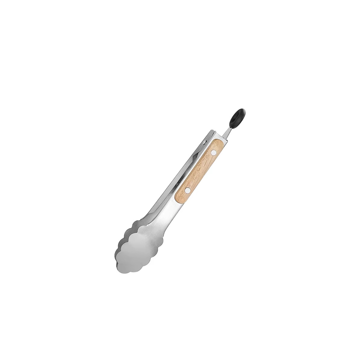 Stainless Steel Food Tongs, Heavy Duty Kitchen Tongs with Wooden Handle for Cook
