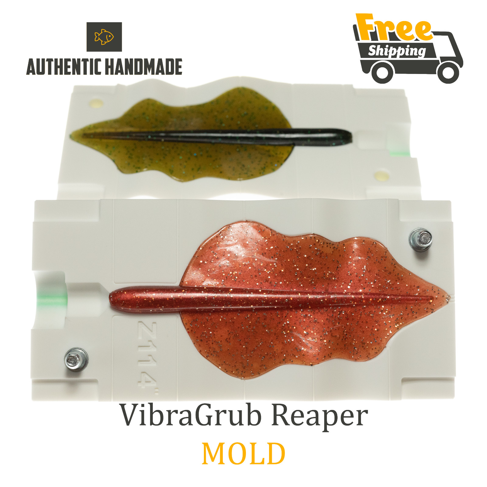 Vibra Grub Reaper Fishing Lure Bait Mold Soft Plastic 4" 100 mm