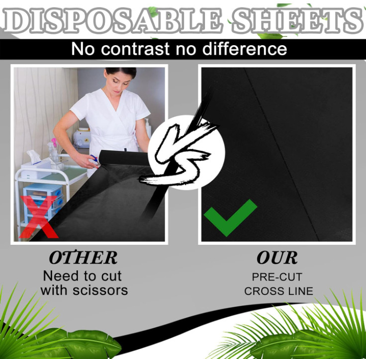 2 Rolls 100 Sheets Disposable Massage Table Paper Roll 32" x 71" Bed Roll Black