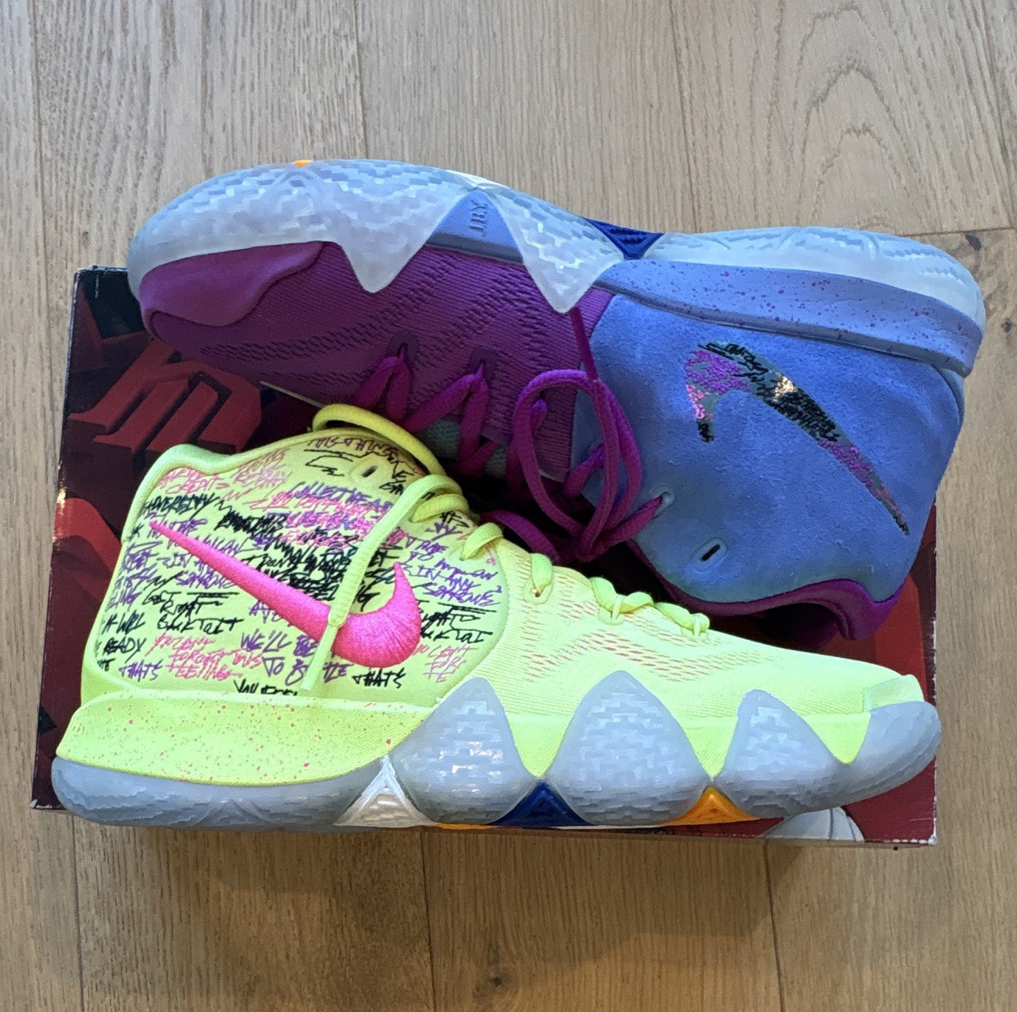 Nike Kyrie 4 Men's Multicolor Mid Top Lace-Up Basketball Sneakers AA2897-900