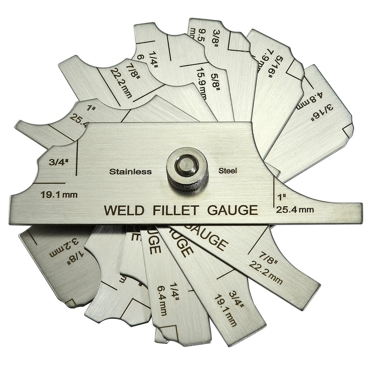 7 Piece Fillet Weld Set Gage MG-11 Rl Gauge Depth Gauges