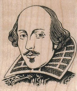 Shakespeare 2 x 2 1/4" Rubber Stamp, Famous Person Stamp