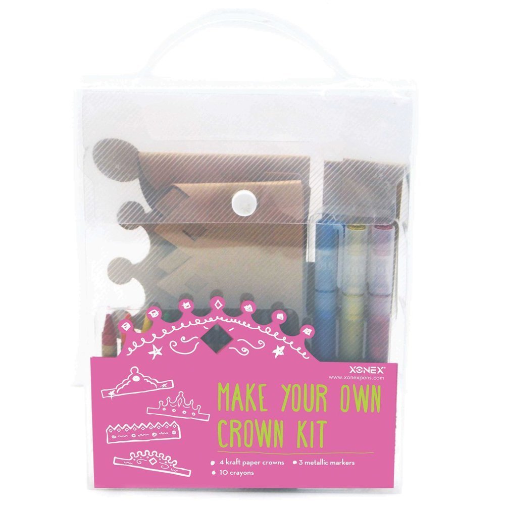Xonex #30142 Make Your Own CROWN Kit 4 paper crowns/3 metallic marker/10 crayons