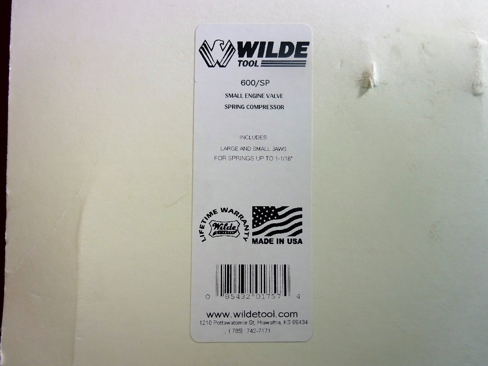 WILDE TOOL #600 Professional SMALL Engine Valve Spring Compressor USA MADE