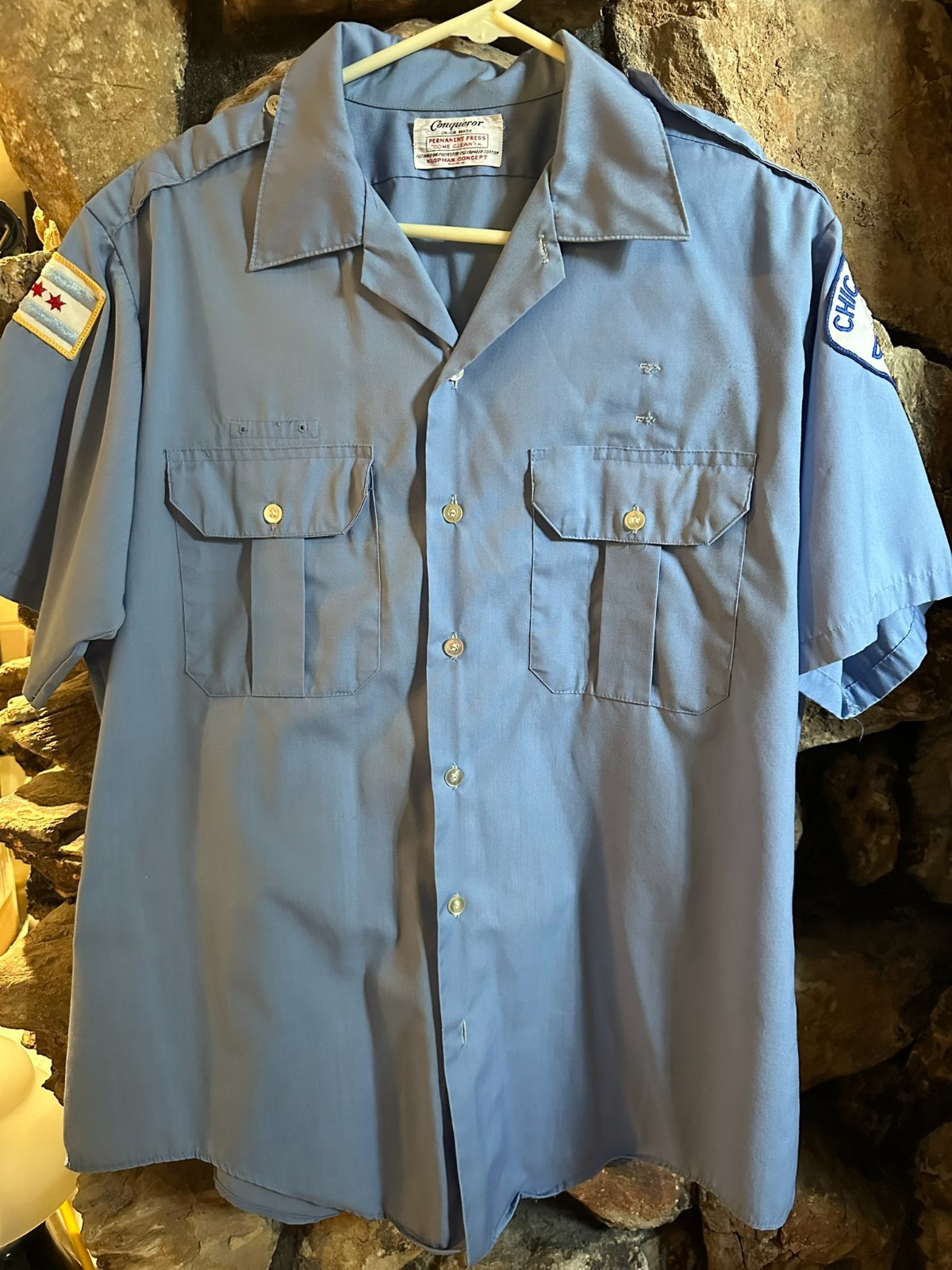 Men’s 70-80's Chicago Police Department  S/S Official Uniform Shirt  XL  #2