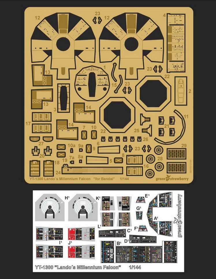 1/144 YT-1300 "Lando's Millennium Falcon" Detail Set for Bandai [Star Wars]