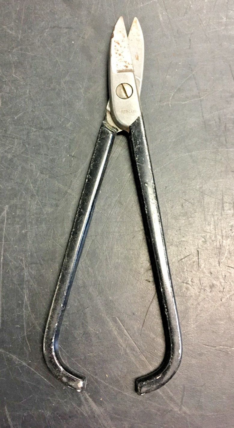 Light Metal Snips 7" Black Handles, GERMANY, VINTAGE