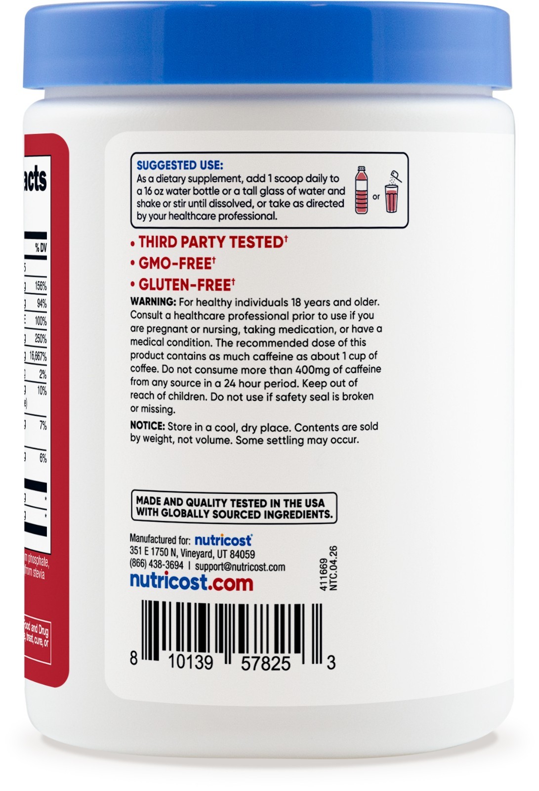 Nutricost Hydration + Energy Powder (Fruit Punch) 60 Servings