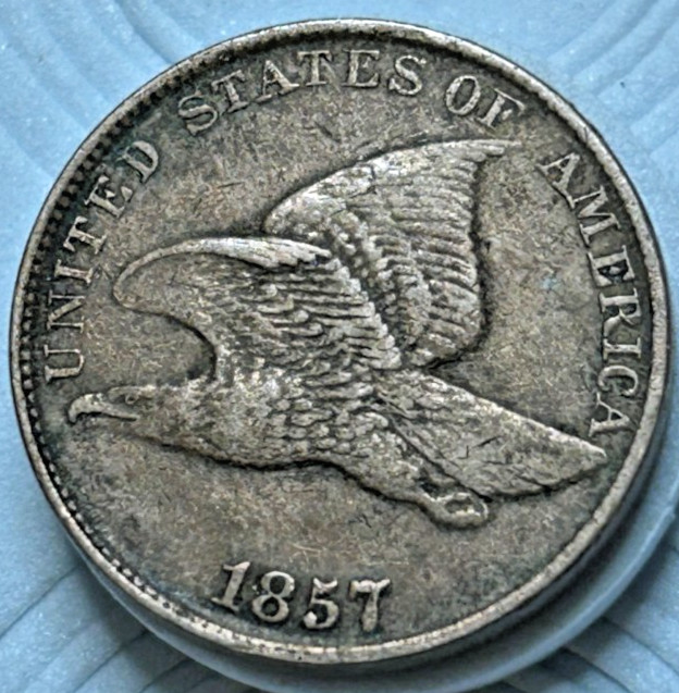 1857 Nice Old Flying Eagle, Red-Brown, Full Feather Very Nice Condition - B19-1