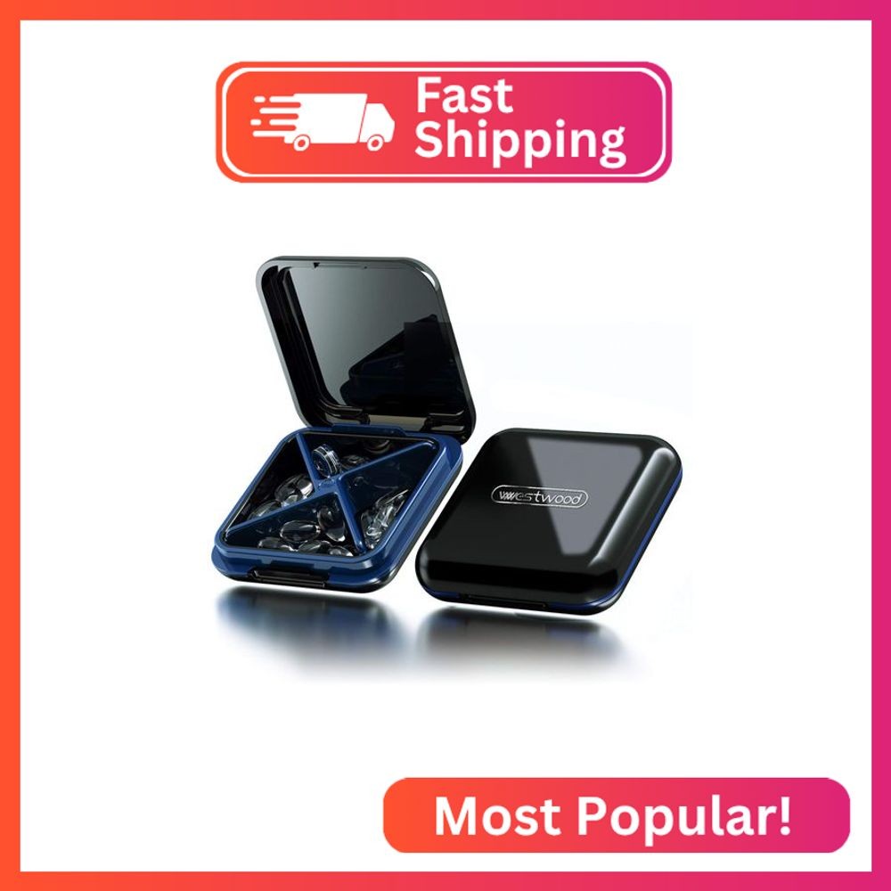 Small Pill Box,Pill Case,Pill Organizer,Travel Waterproof Portable Pocket Pill B