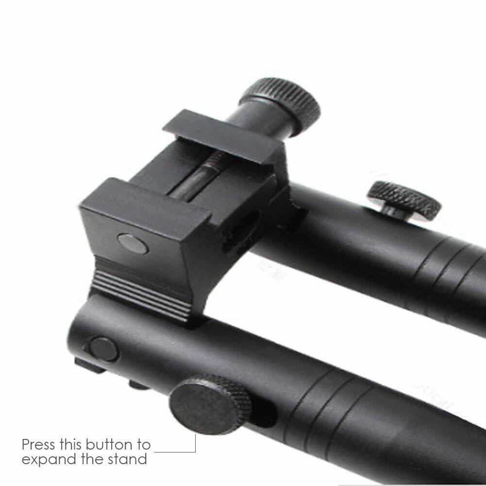 6 Inches Tactical Rifle Bipod Adjustable Spring Return 20mm Rail Adapter Mount