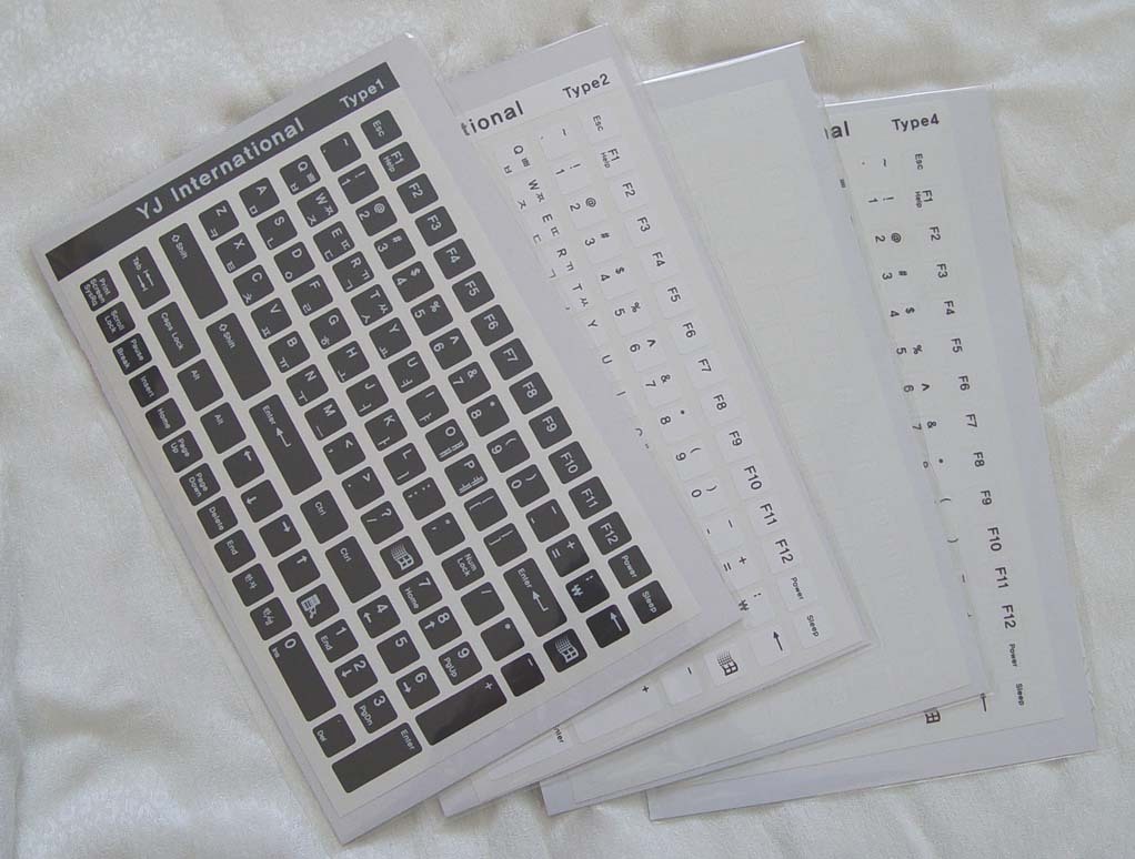Korean Keyboard Sticker - Black / White / Transparent 108 keys high quality