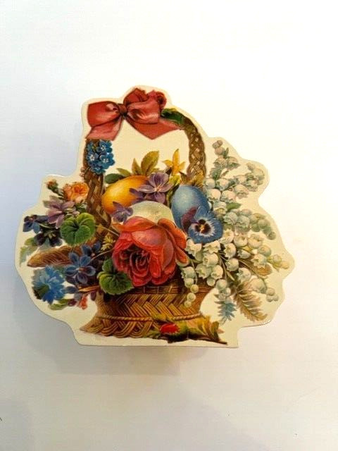 Gorgeous Wood Easter Sprink Basket Floral Cut Out - Excellent