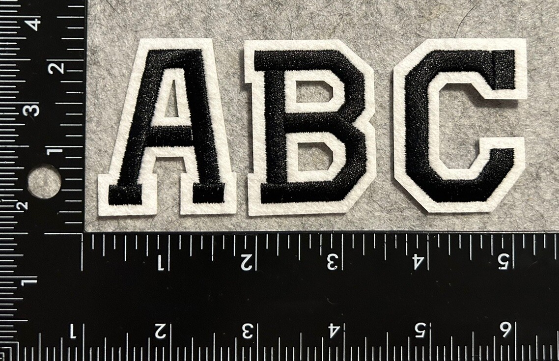 Alphabet Black Embroidered Letter Patch Jacket Hat Iron-on Jersey