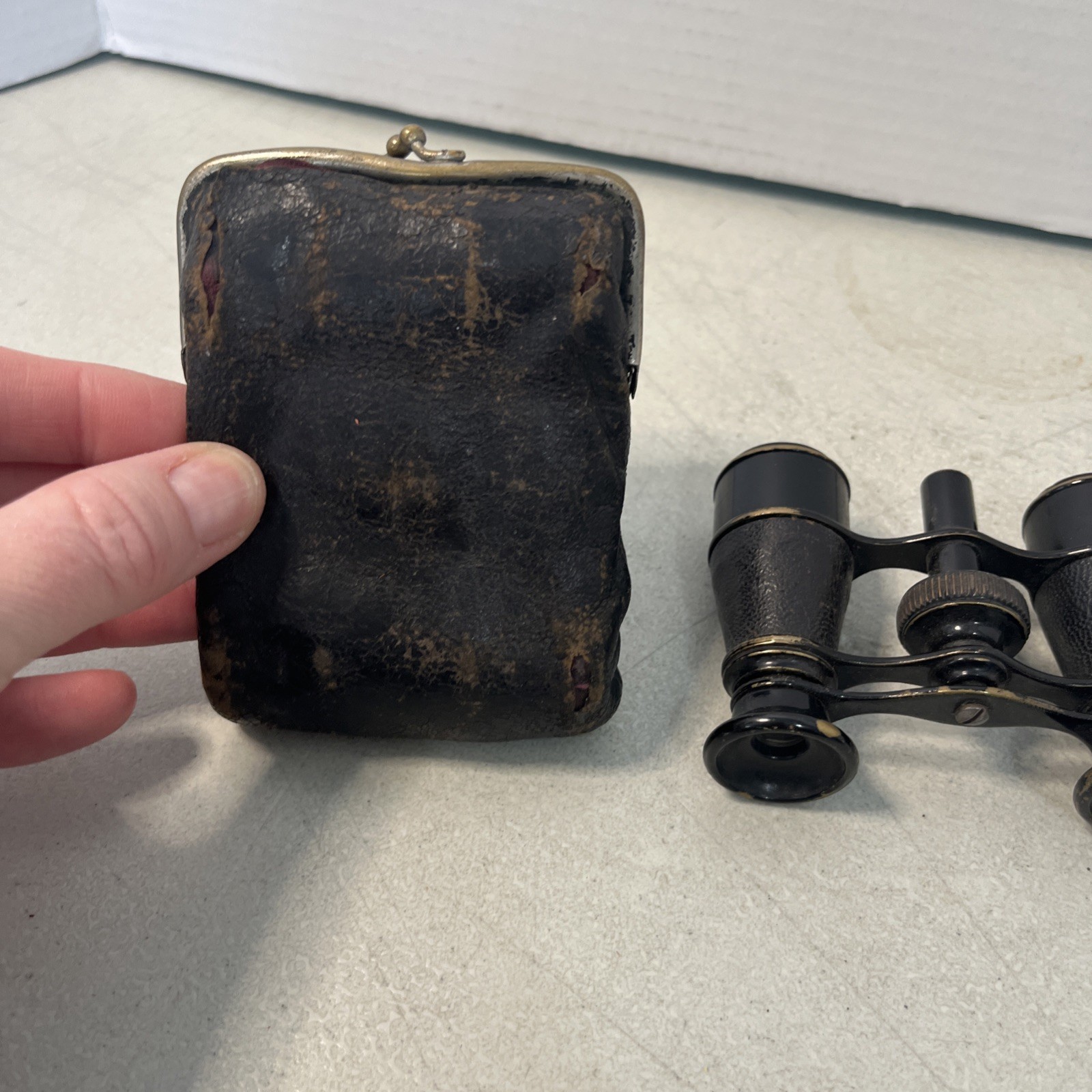 La Favorite Paris Brass Opera Glasses Mini Binoculars With Leather Case